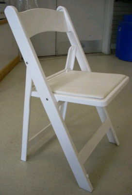 Rental store for CHAIR, WHITE CUSHION FOLDING in Burnsville MN